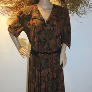 Vintage Stuart Alan Classic belted Dress Size 14